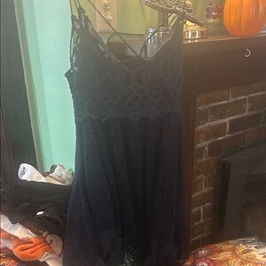 Elegant Navy Lace Dress